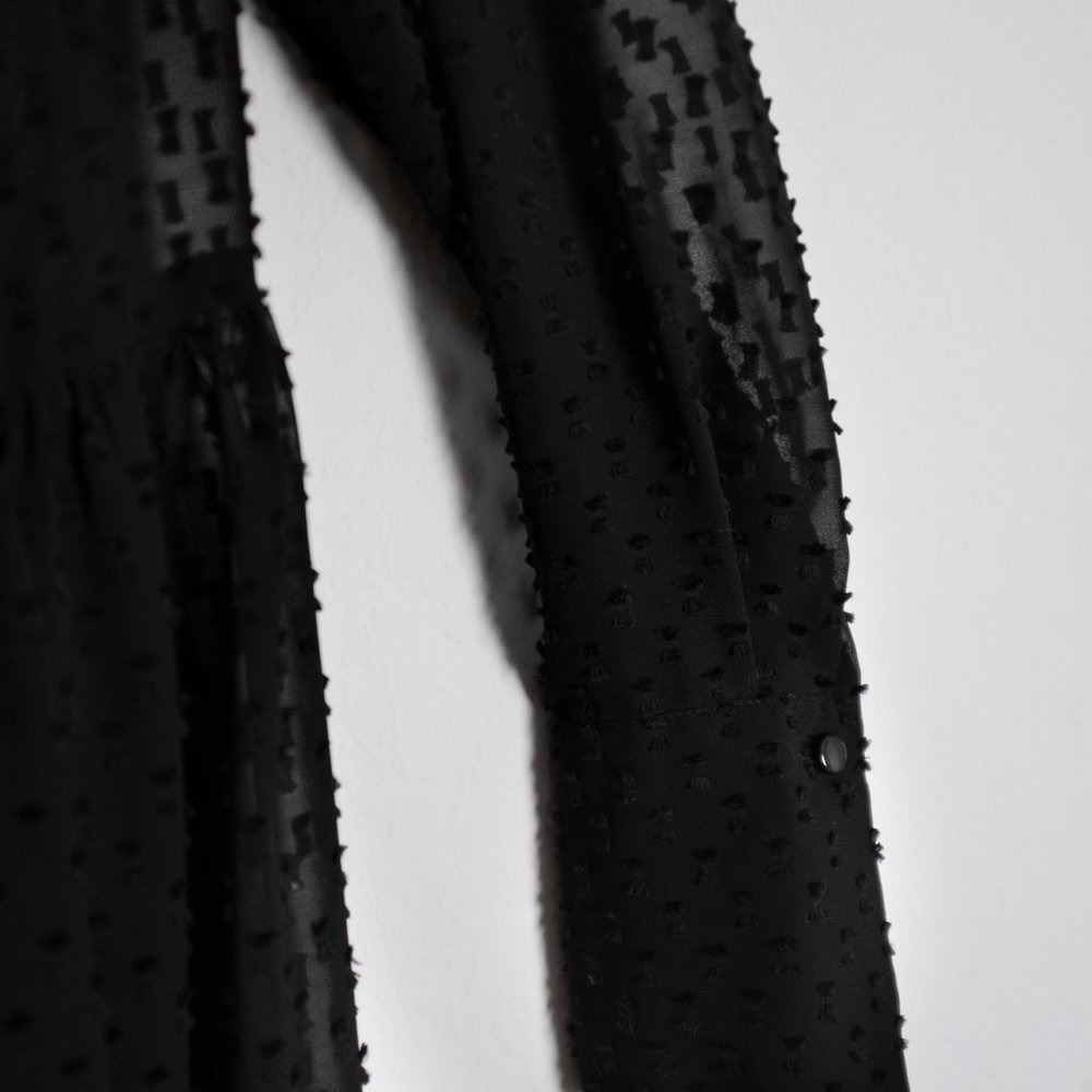 H&M Flounced Short Boho Black Dress - Picture 4 of 6